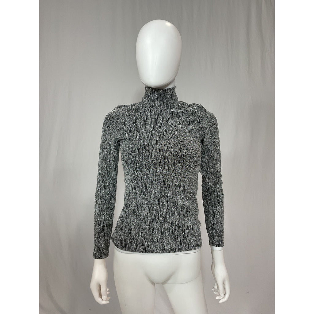 S�zane 'Nemy Jumper' Silver Grey Long Sleeve Mockneck Sweater Size S