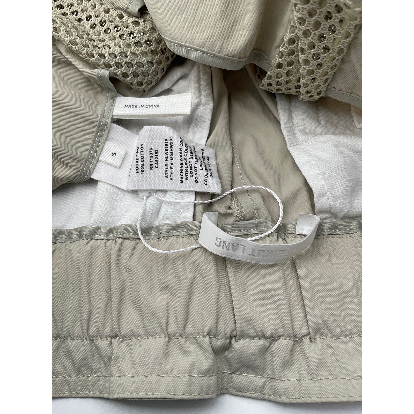 Helmut Lang White Polyester Zip Short Size S