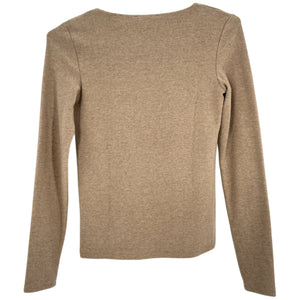 Vince Fitted Tan Scoop Neck Top Size XS