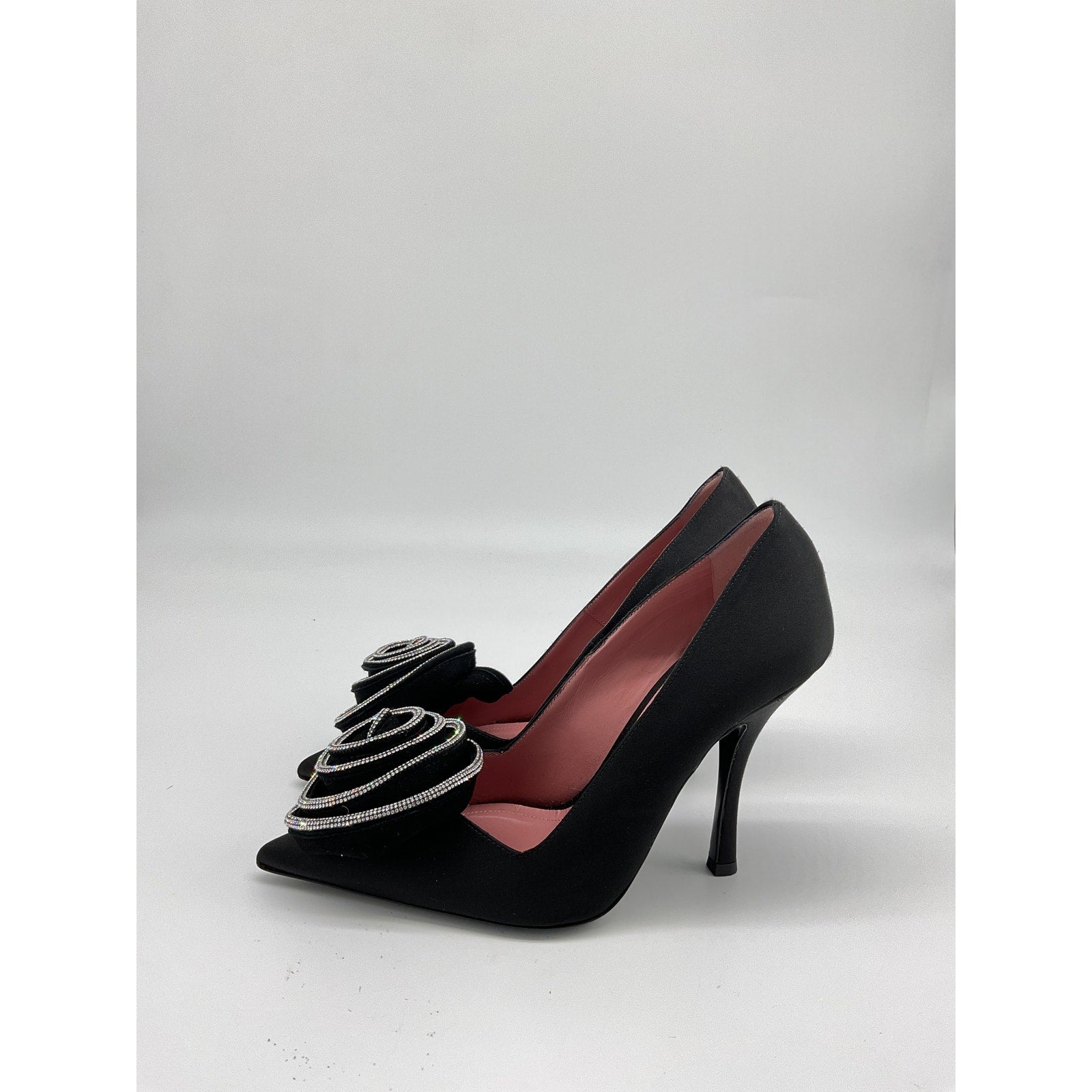 Les Petits 'Joueurs' Black Satin Marilyn Pump Size 39