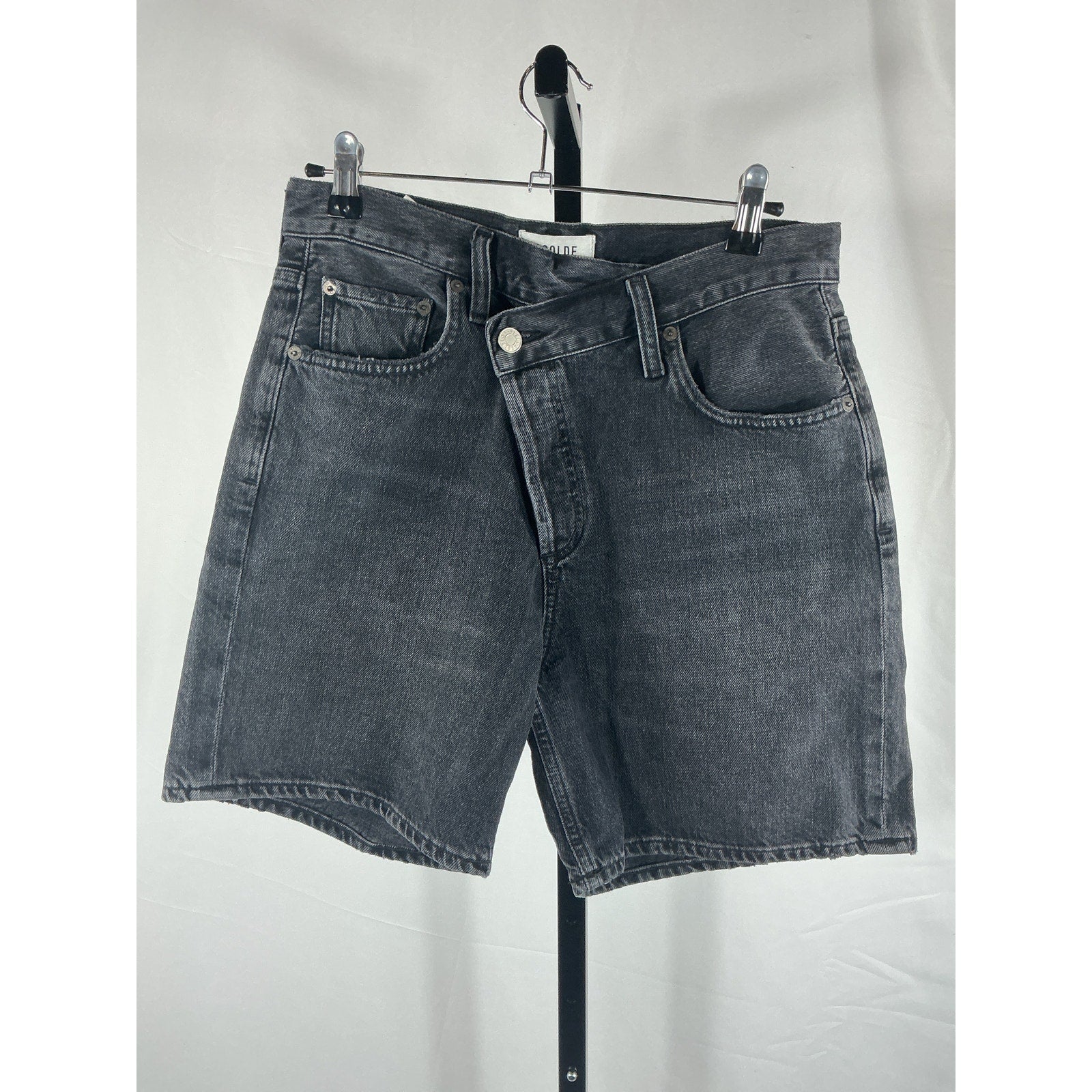 Agolde Criss Cross Black Cotton Short Size 25