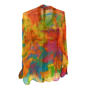 Ser.O.Ya 'Willow' Yellow Silk Blouse Size M