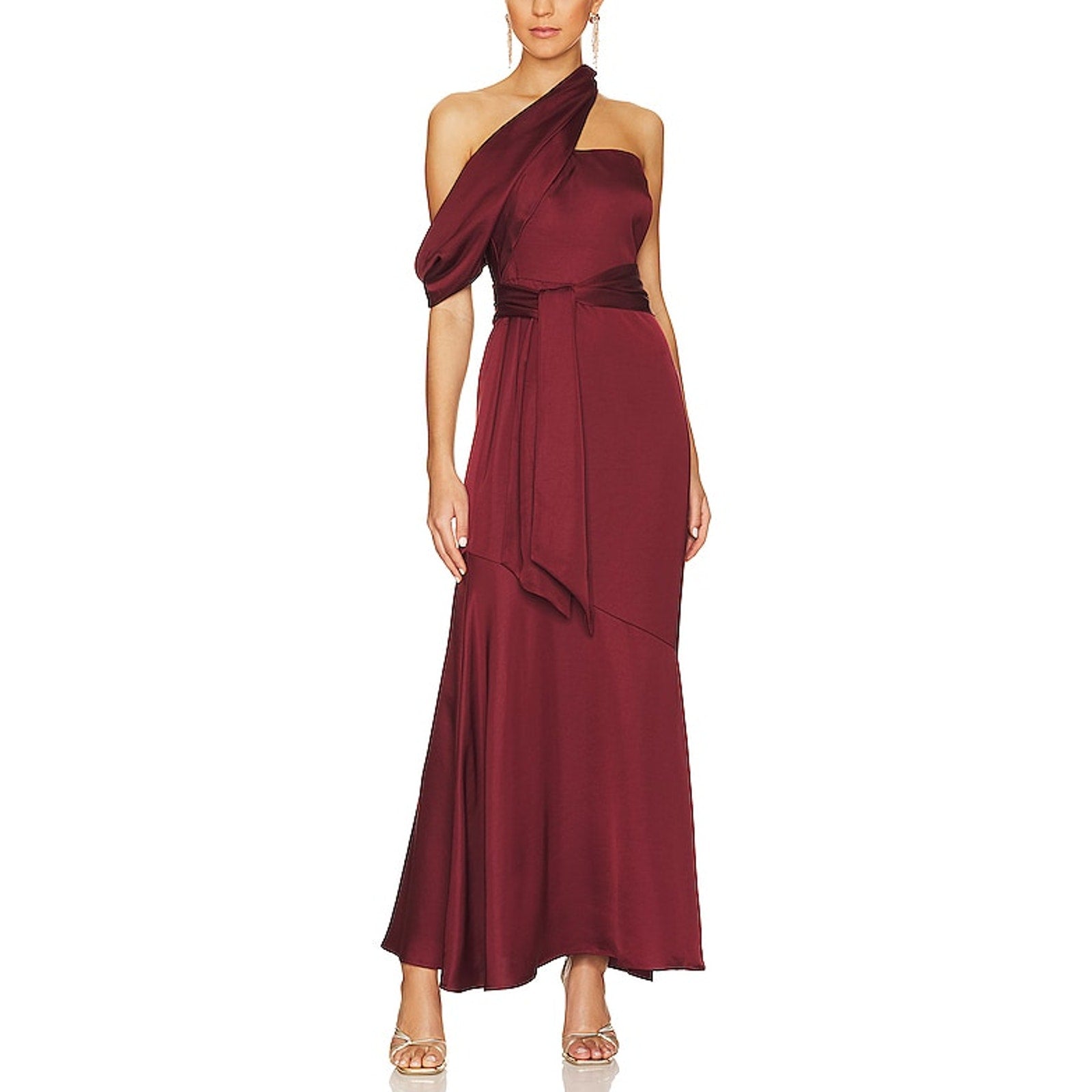 Significant Other 'Amal' Brown One Shoulder Satin Dress Size 4 - NWT