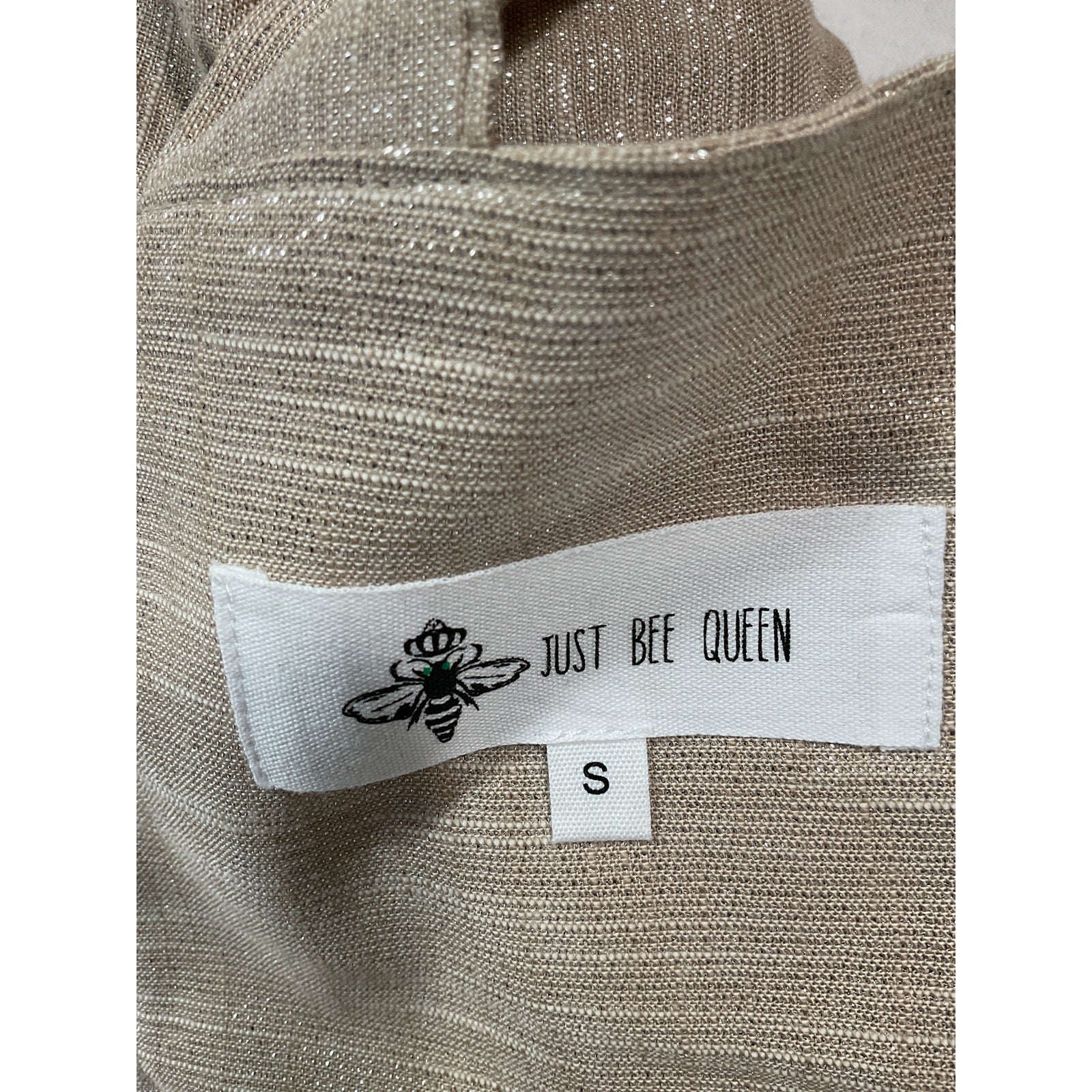 Just Bee Queen 'Chelsea' Tan Linen Top Size S