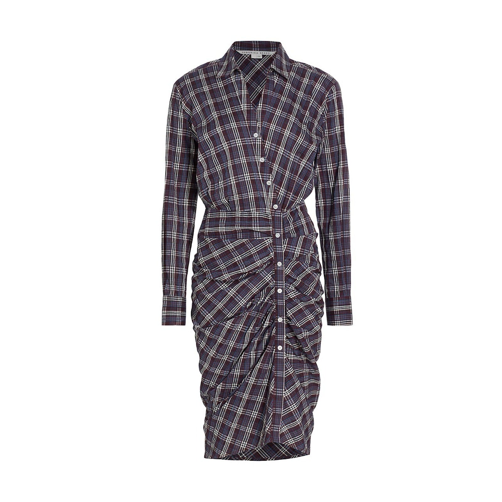 Veronica Beard 'Calvert' Black Cotton Plaid Midi Dress Size 10