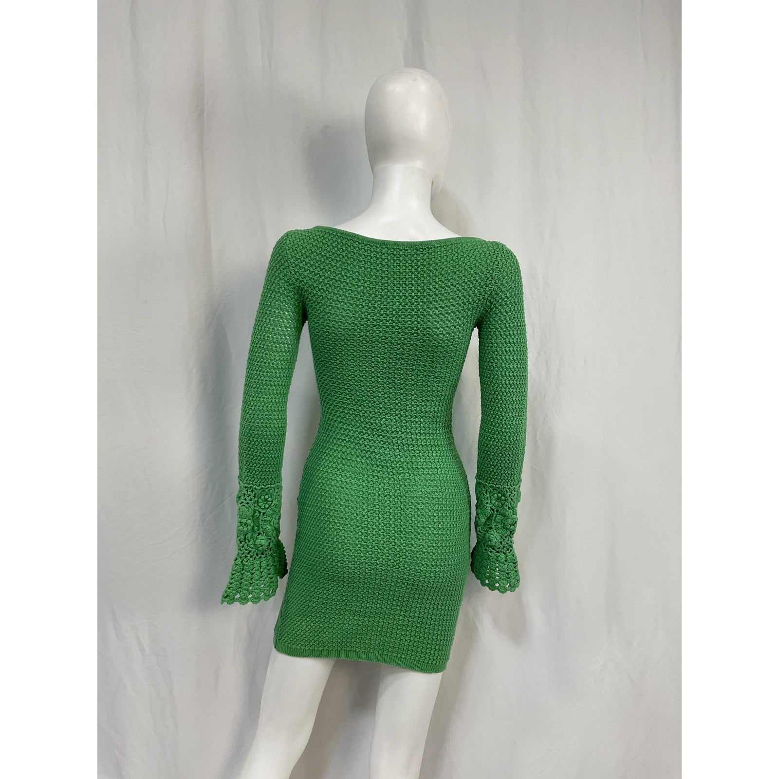 Tularosa 'Maisa' Green Cotton Crochet Mini Dress Size XS