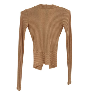 Alix Nyc Ribbed Beige Inez Top Size XS