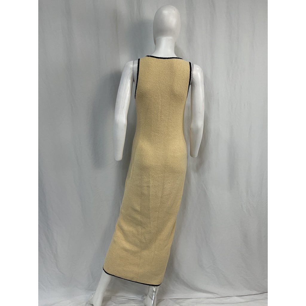 L'Academie 'By Marianna' Beige Cotton Havilah Midi Dress Size M
