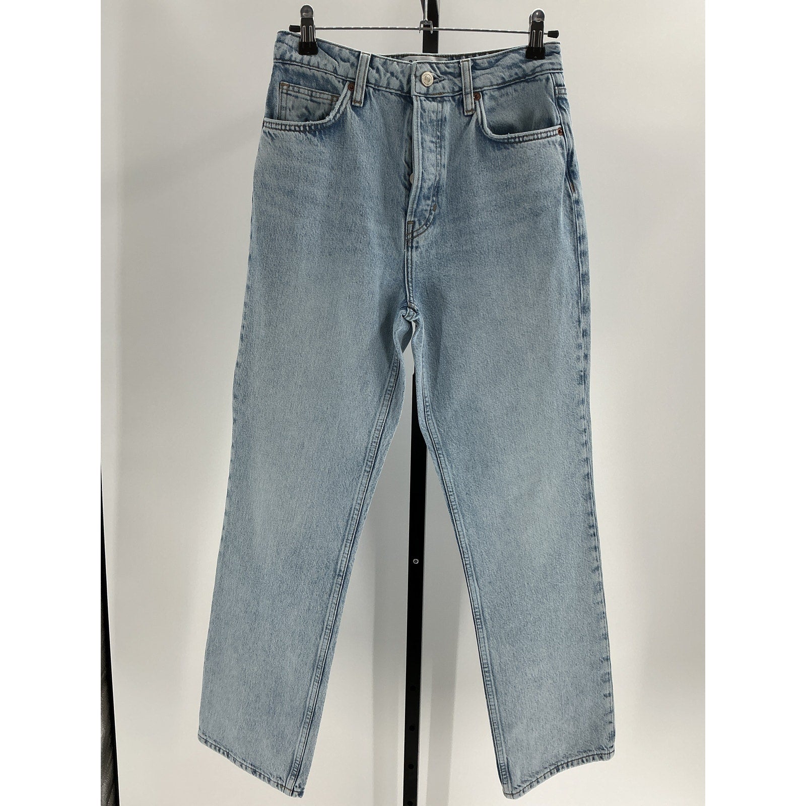 Reformation 'Cynthia' Blue Cotton High Rise Straight Jeans Size 27