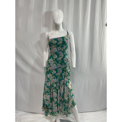 Astr The Label 'Emmylou' Green One Shoulder Chiffon Dress Size XS