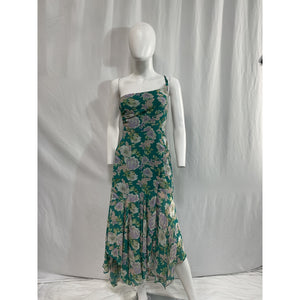 Astr The Label 'Emmylou' Green One Shoulder Chiffon Dress Size XS