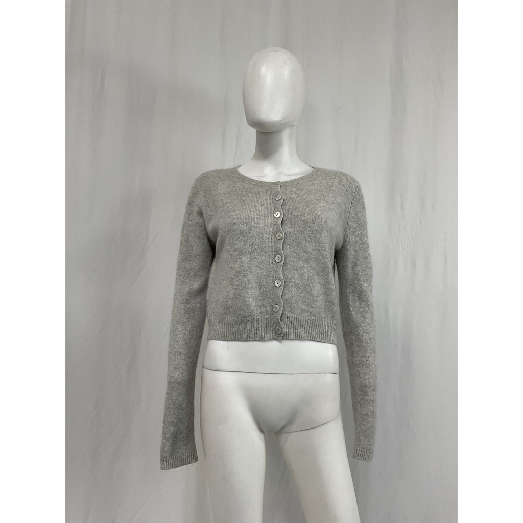 Reformation 'Clara' Grey Cashmere Crew Cardigan Size S