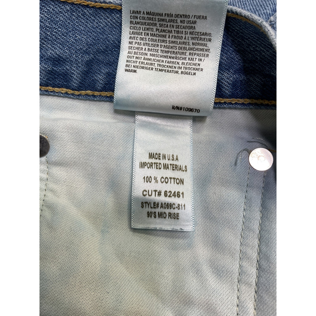 Agolde 90'S Blue Cotton Mid Rise Loose Fit Denim Jean Size 33