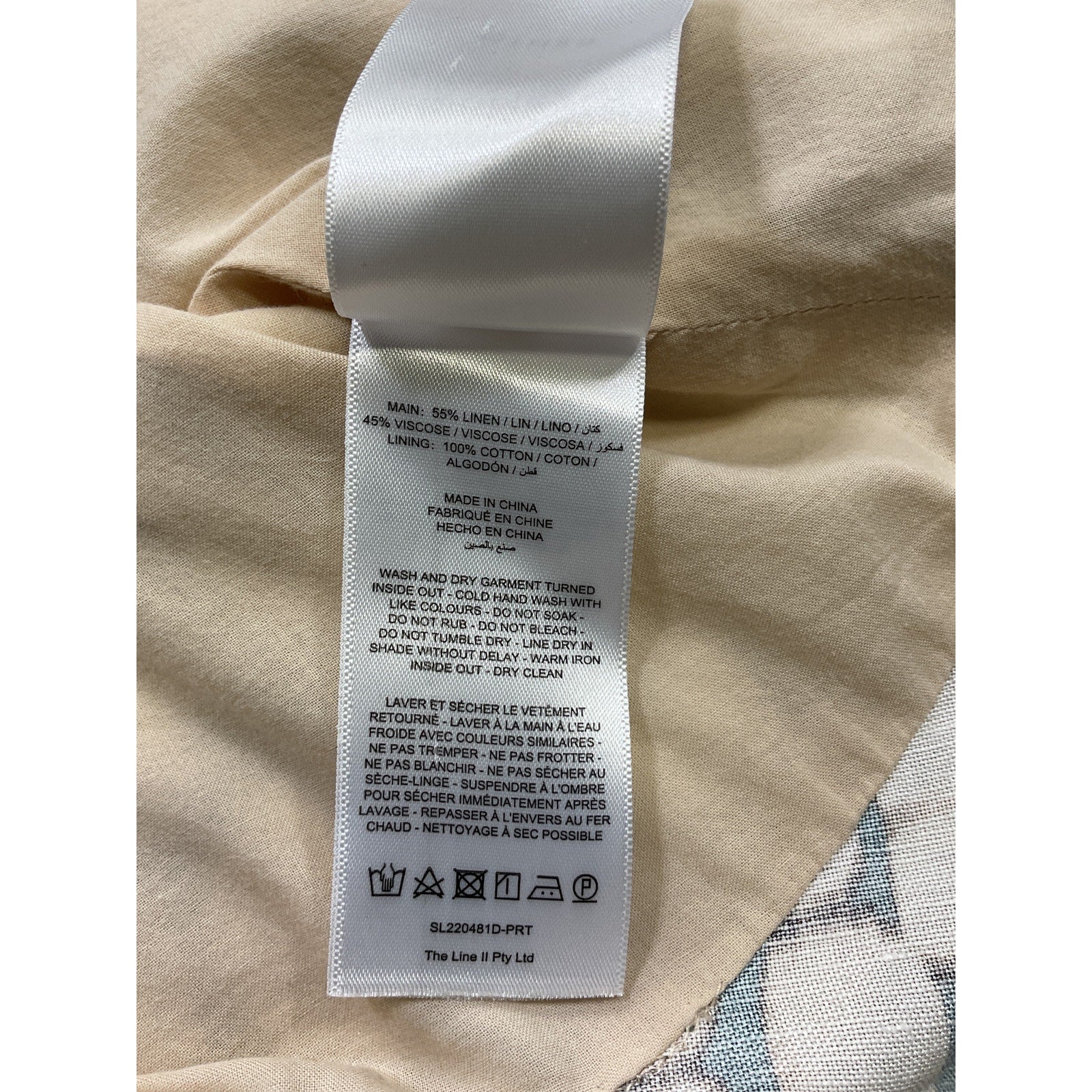 Significant Other 'Porto' Beige Linen Printed Mini Wrap Dress Size 4
