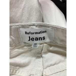 Reformation 'Val 90s' White Mid Rise Straight Denim Jeans Size 28