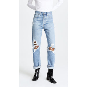Agolde '90S' Blue Cotton Fit Mid Rise Loose Fit Denim Jean Size 22
