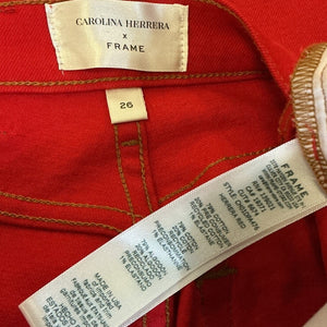 Frame Vibrant Red The Taper Denim Jeans Size 26