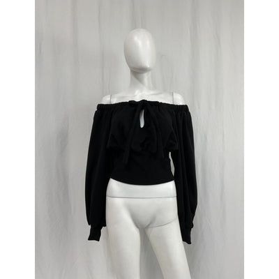 Tularosa 'Taylor' Black Cotton Ribbed Top Size S