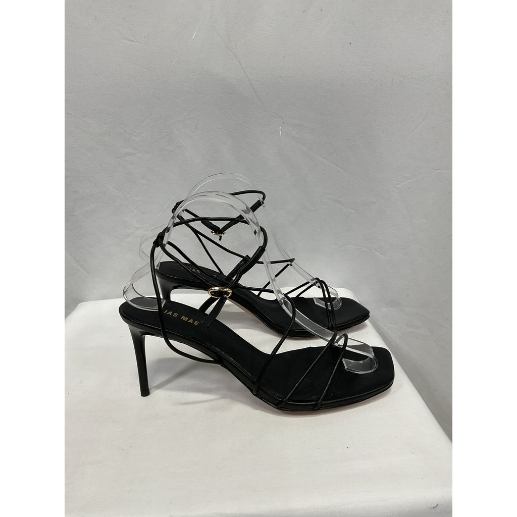 Alias Mae 'Inez' Black Leather Heel Size 8