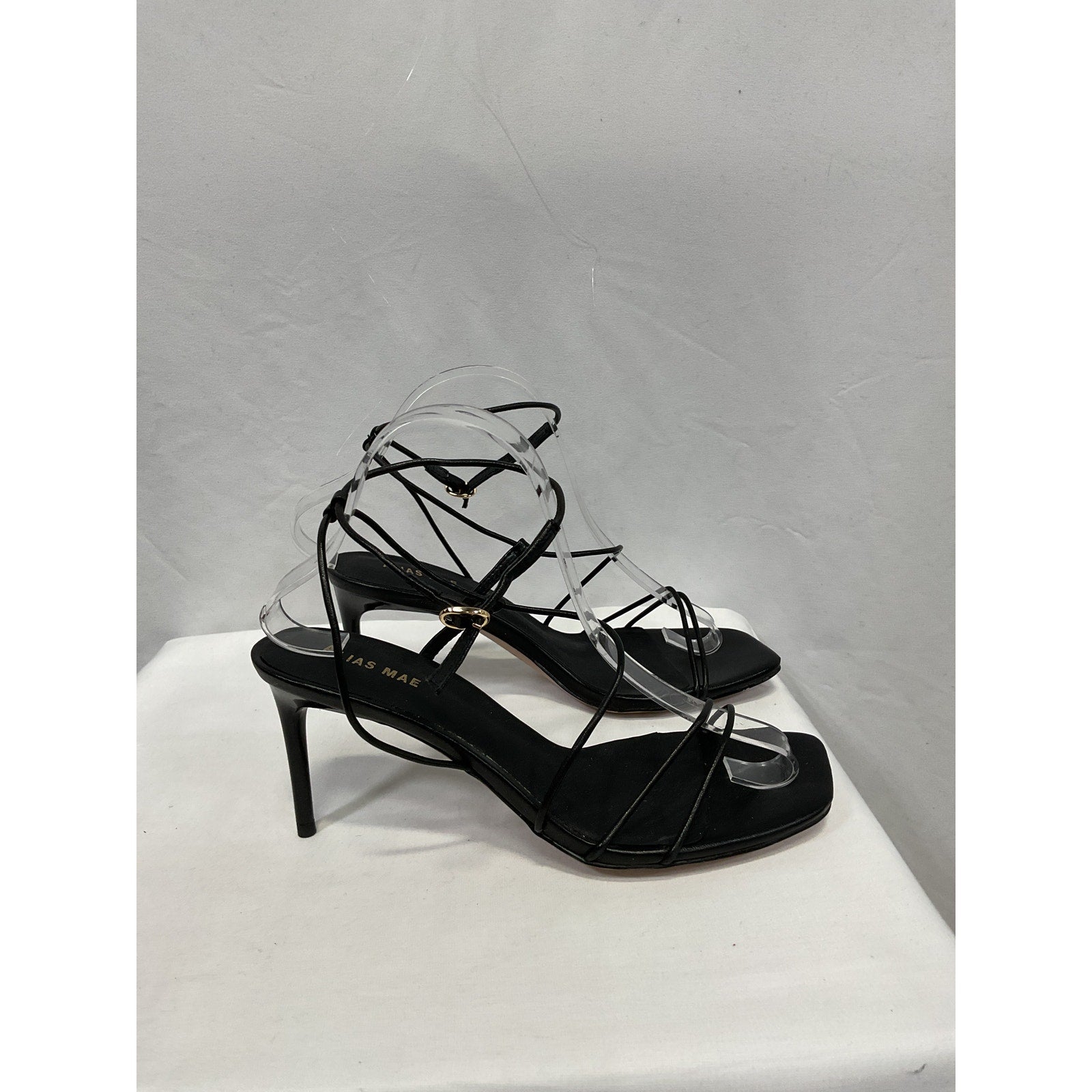 Alias Mae 'Inez' Black Leather Heel Size 8