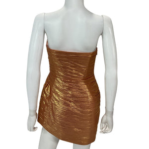 Retrofête Metallic Apricot Nala Mini Dress Size S