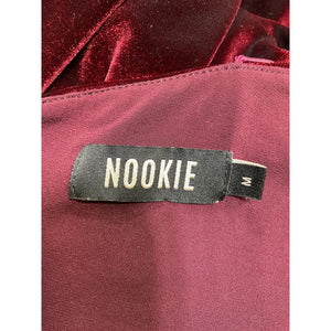 Nookie Velvet Burgundy Rumi Midi Dress Size Medium