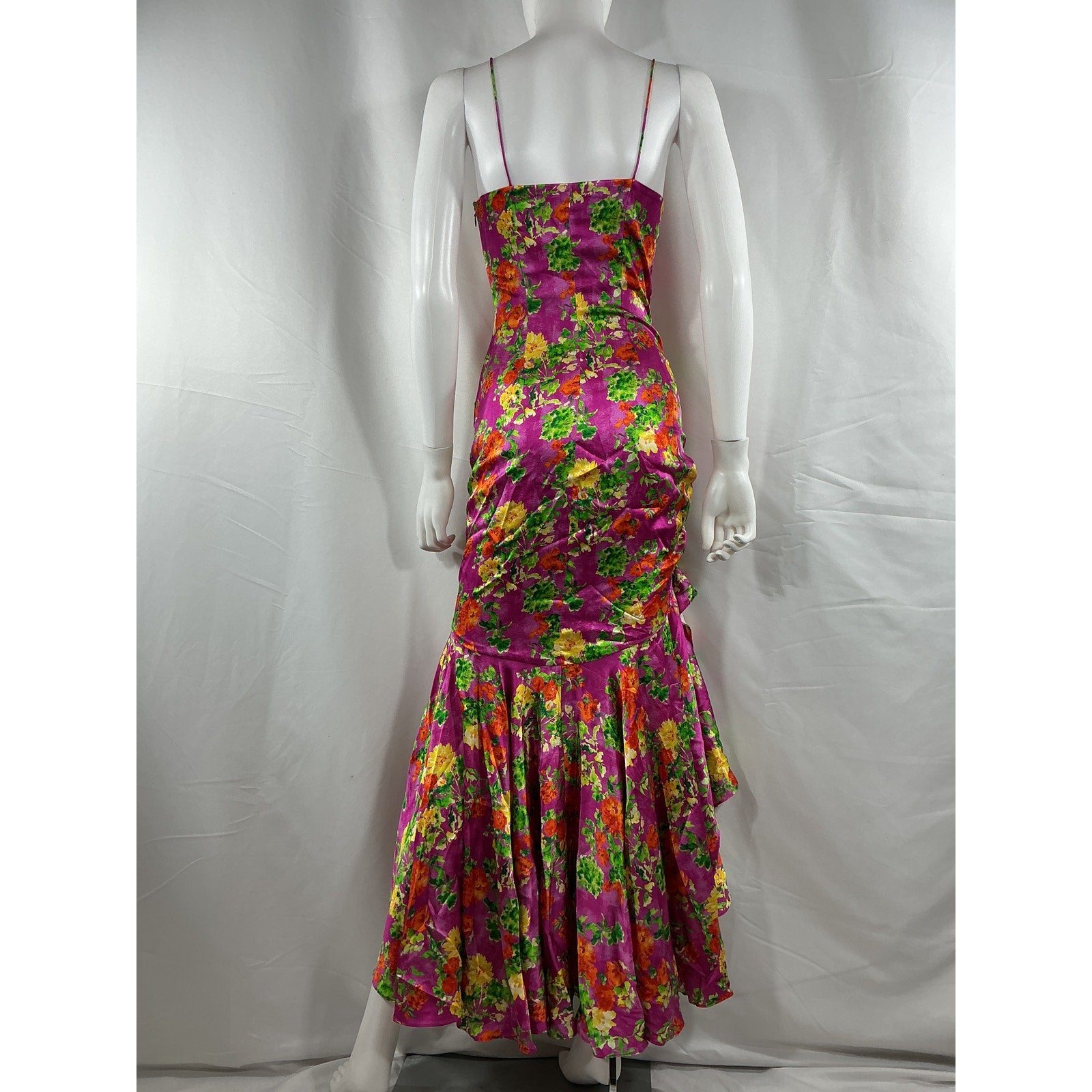 Caroline Constas 'Holland' Pink Silk Floral Silk Blend Maxi Dress Size XS