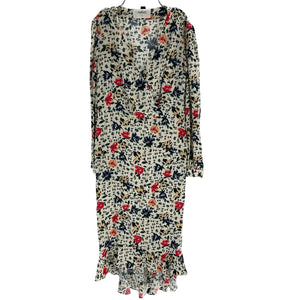 Ba&sh Wrap Effect Ivory Paloma Midi Dress Size 1