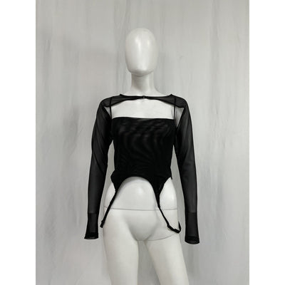 Miaou 'Phoenix' Black Polyester Top Size S