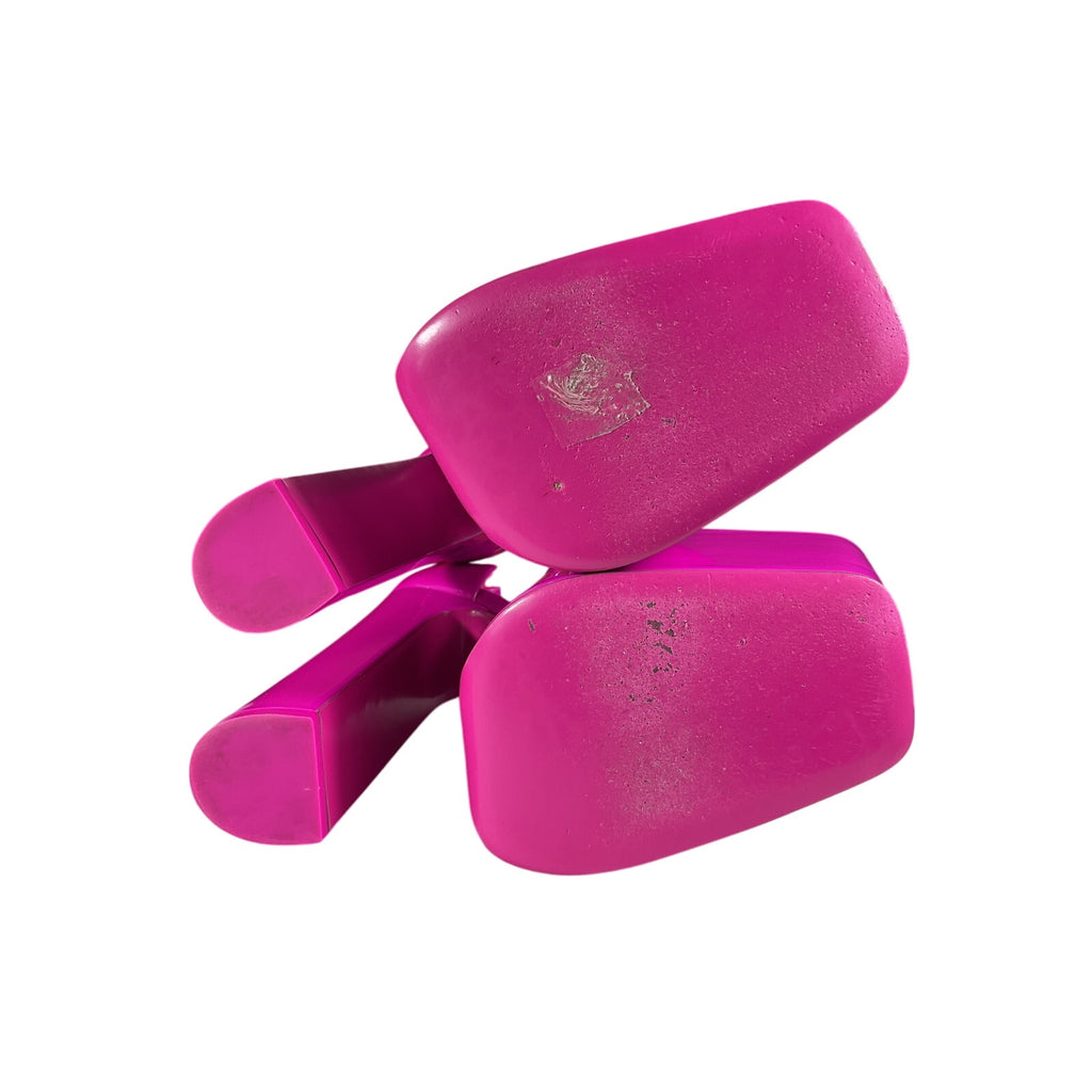 Valentino 'Disco' Pink Leather Box Sling Back Heel Size 9.5