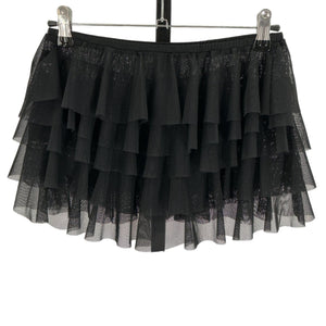 Norma Kamali Tiered Black Ruffle Mini Skort Size XS NWT