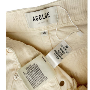 Agolde High Rise Straight Beige Remy Denim Jeans Size 26