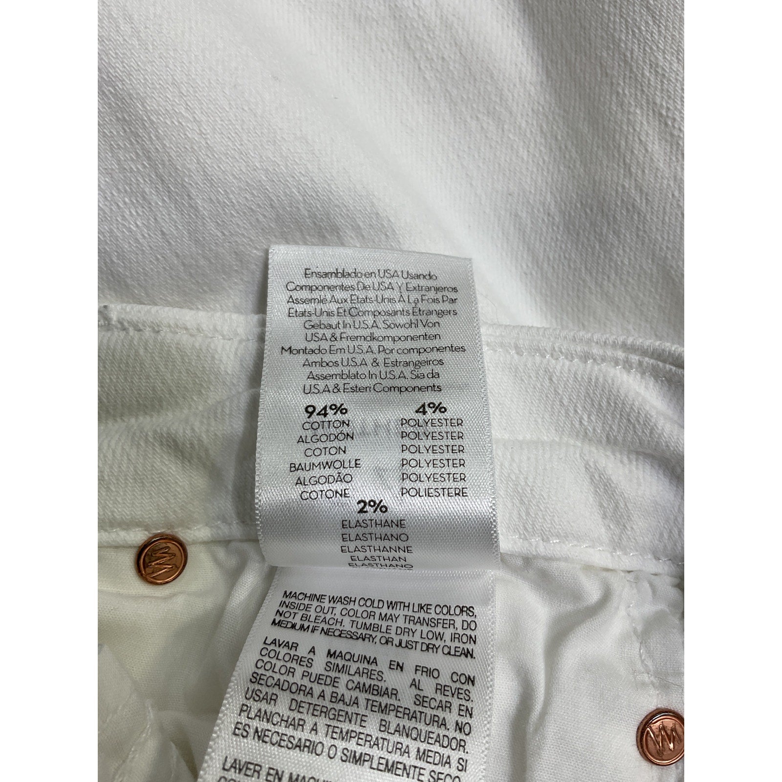 Mother 'The Looker' White High-Rise Ankle Skinny Fray Hem Denim Jean Size 24 (0)