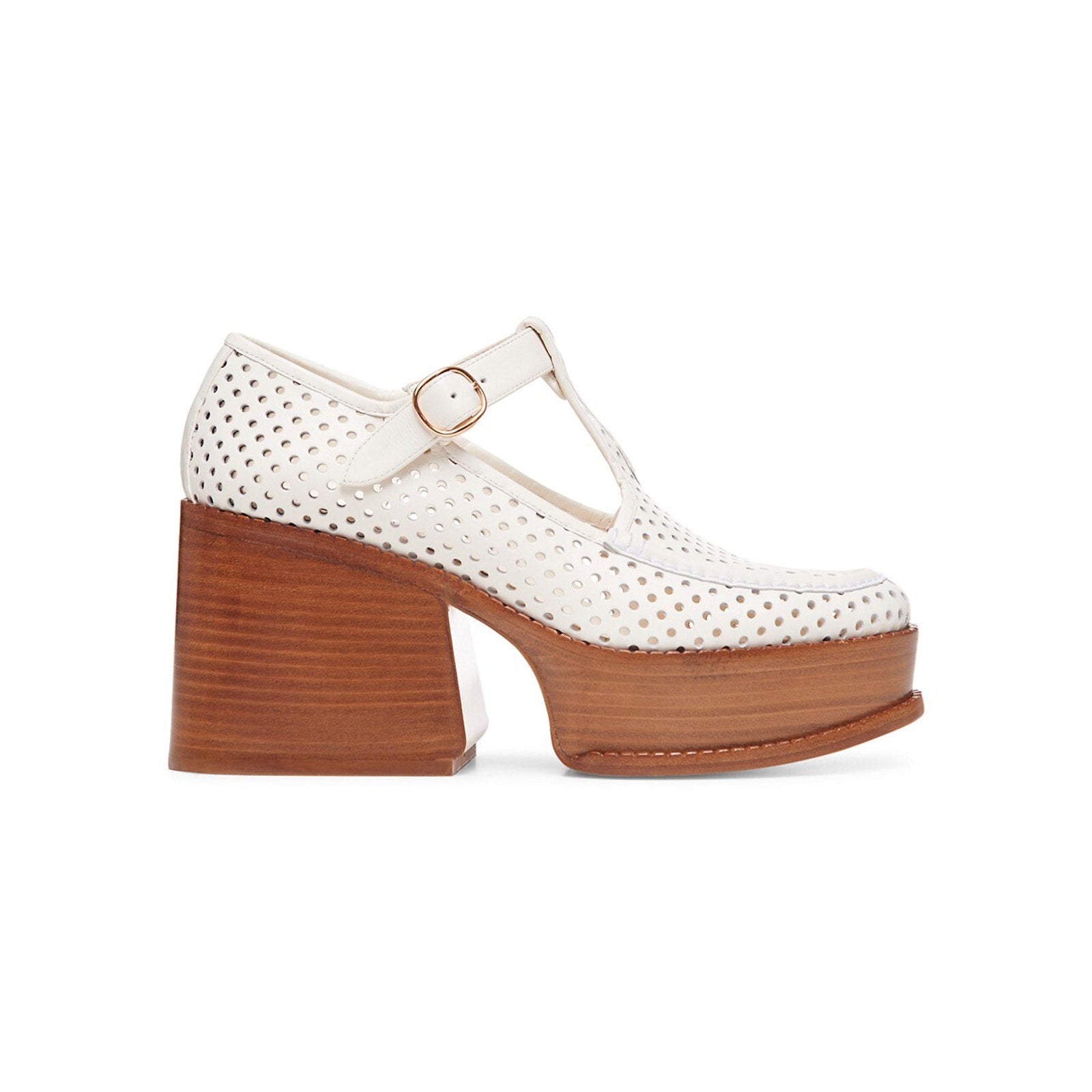 Gabriela Hearst 'Aria' White Leather Platform Mary Jane Heels Size 7
