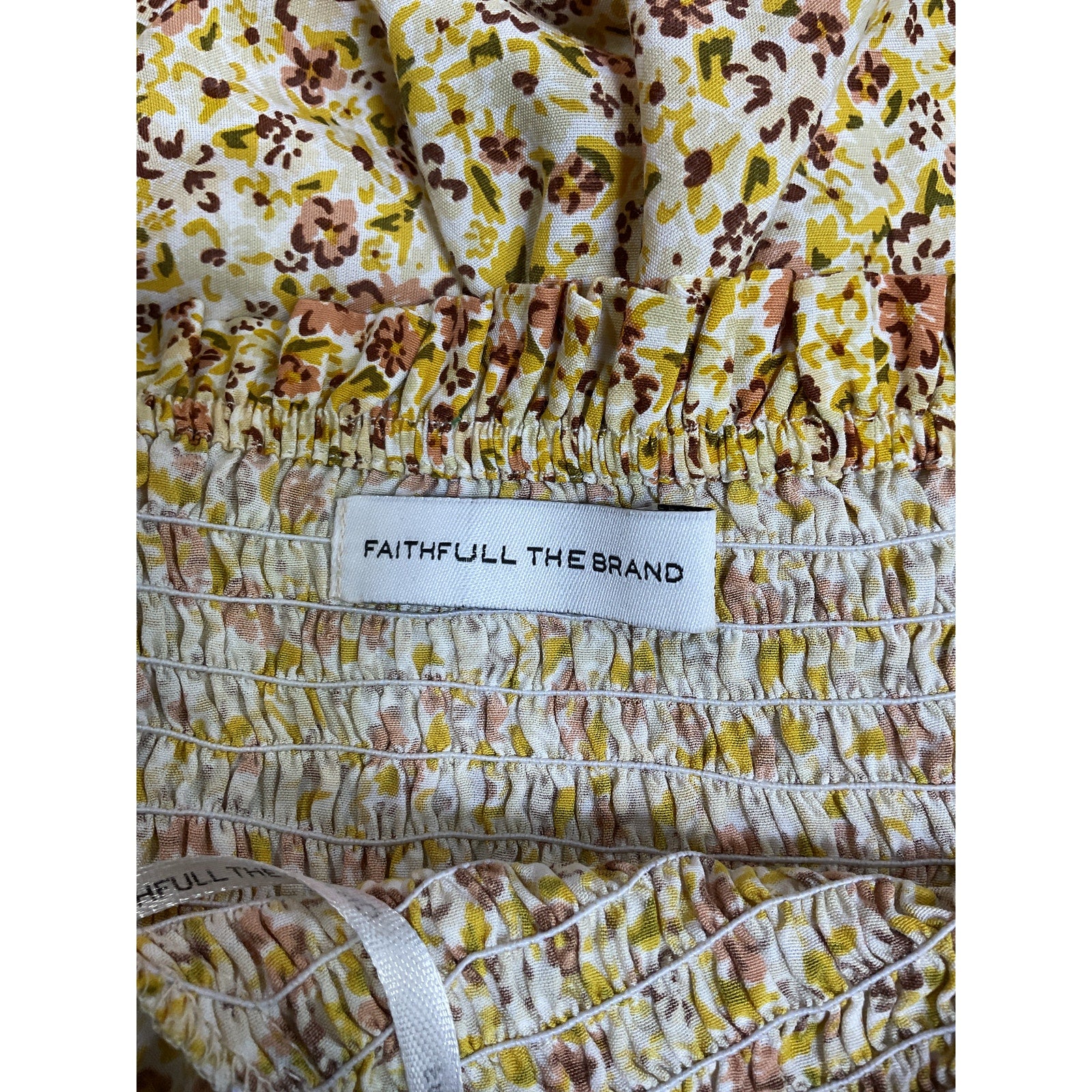 Faithfull The Brand 'Dulcia' Yellow Rayon Mini Dress Size 4