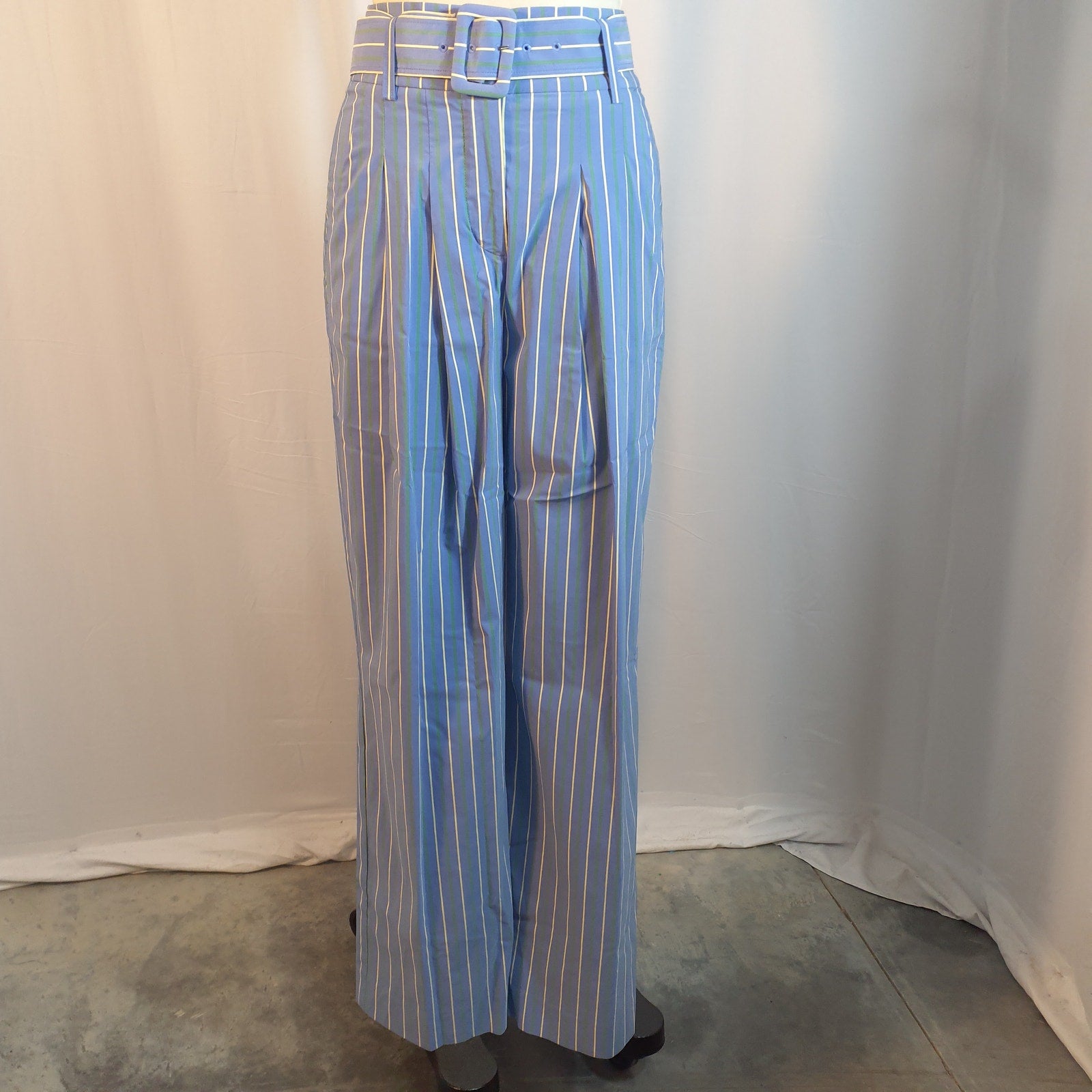 Veronica Beard 'Maliyah' Blue Striped Wide-Leg Cropped Leggings Pant Size 0