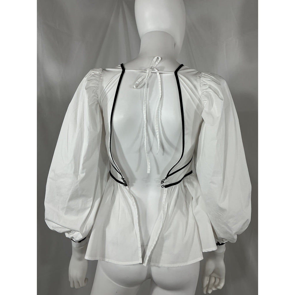 Staud 'Luna' White Cotton Top Size OO