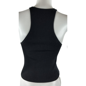 Simkhai Ribbed Black Marte Tank Top Size S