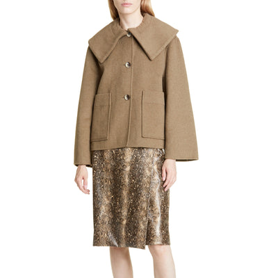 Ganni Chic Tan Oversized Collar Jacket Size 38 EU / 6 US