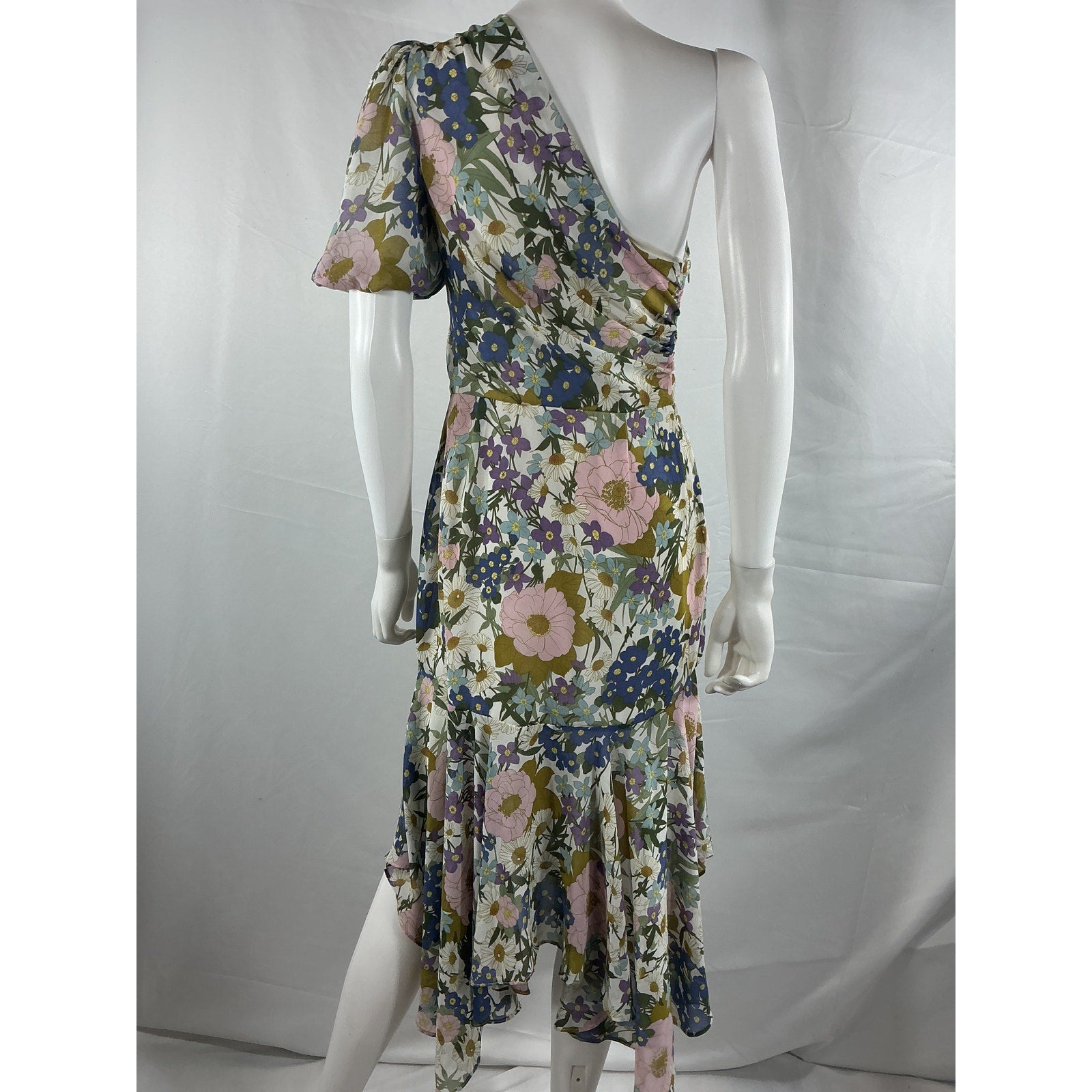 Astr The Label 'Santorini' Purple Polyester One Shoulder Midi Dress Size S