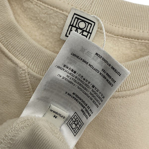 Toteme Organic Cotton Cream Crewneck Sweatshirt Size M