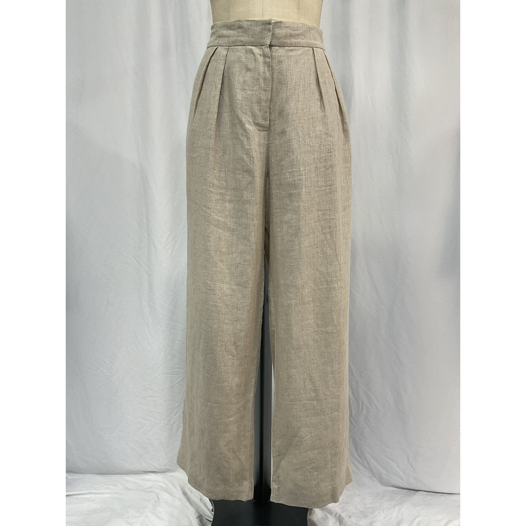 Faithfull The Brand Duomo Tan Linen Pant Size S