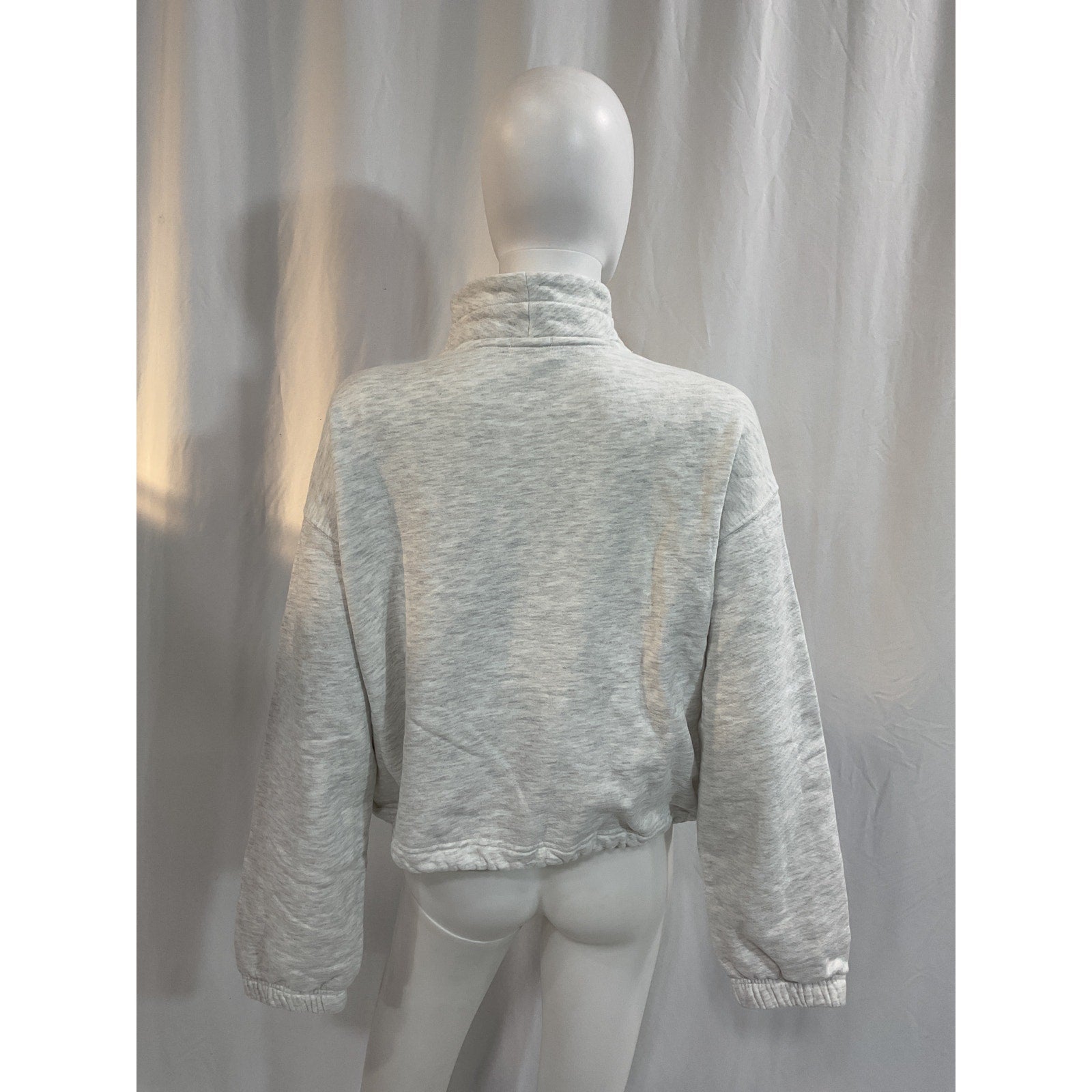 Lpa 'Mock' White Neck Zip Fleece Sweater Size M