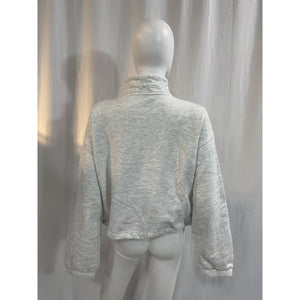 Lpa 'Mock' White Neck Zip Fleece Sweater Size M