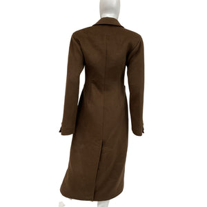 L'academie Longline Brown Marianna Coat Size XS