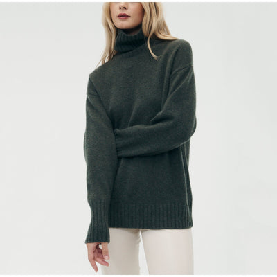 Naadam 'Luxe' Green Cashmere Turtleneck Tunic Size XS