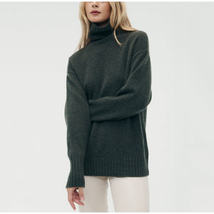 Naadam 'Luxe' Green Cashmere Turtleneck Tunic Size XS