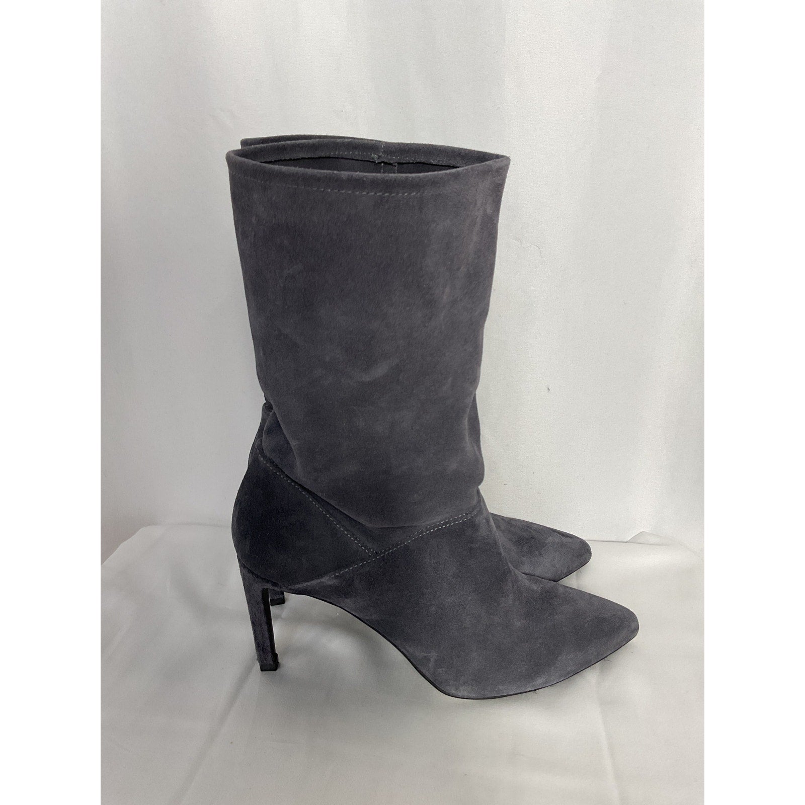Allsaints 'Orlana' Grey Suede Leather Boots Size 10