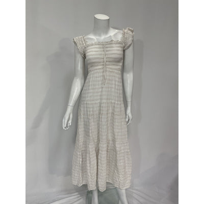 L*Space 'Lucia Beach Fling' White Linen Midi Dress Size XS