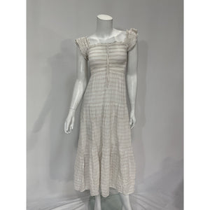 L*Space 'Lucia Beach Fling' White Linen Midi Dress Size XS